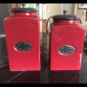 2 - Pier 1 Ceramic Canisters - Like New